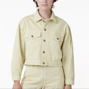 Los Angeles Apparel Limited Edition Garment Dye Cropped Bull Denim Jacket